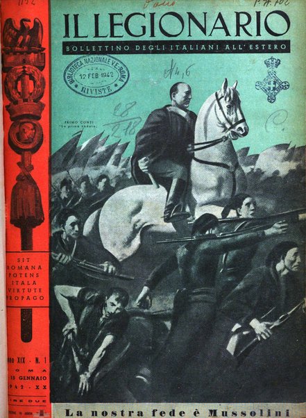 Il legionario organo dei fasci italiani all'estero e nelle colonie