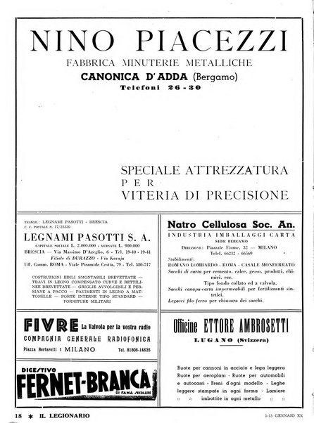 Il legionario organo dei fasci italiani all'estero e nelle colonie