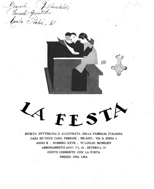 La festa rivista settimanale illustrata della famiglia italiana