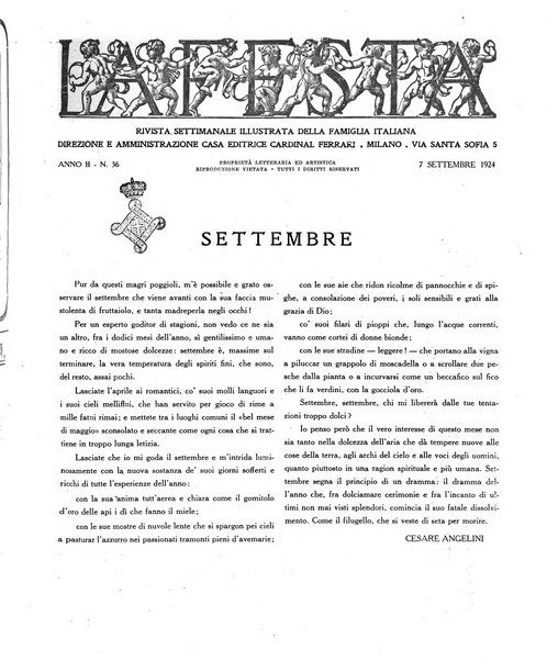 La festa rivista settimanale illustrata della famiglia italiana