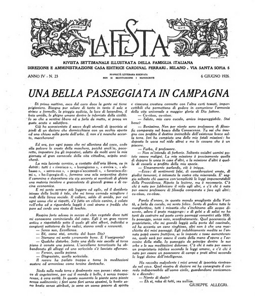 La festa rivista settimanale illustrata della famiglia italiana