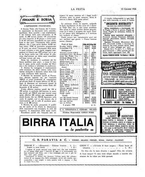 La festa rivista settimanale illustrata della famiglia italiana