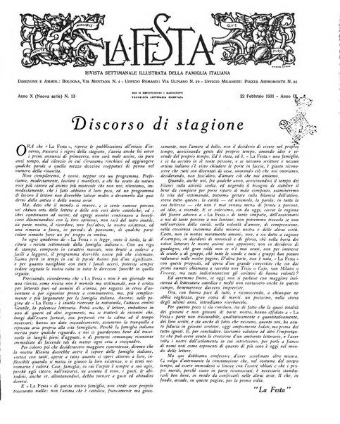 La festa rivista settimanale illustrata della famiglia italiana