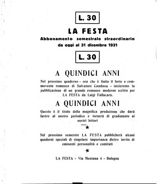 La festa rivista settimanale illustrata della famiglia italiana