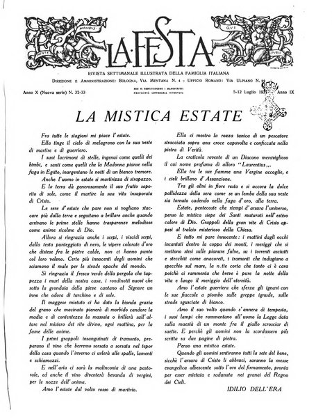 La festa rivista settimanale illustrata della famiglia italiana