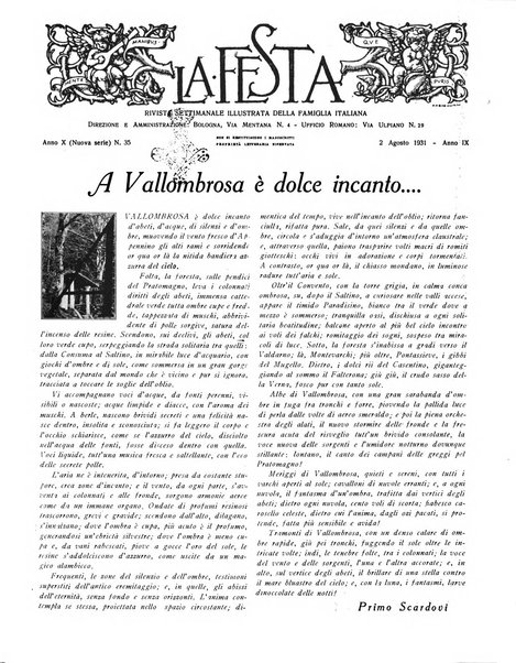 La festa rivista settimanale illustrata della famiglia italiana