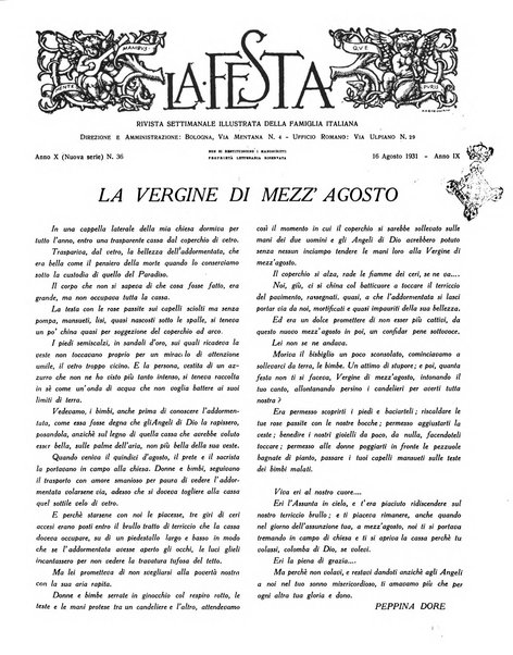 La festa rivista settimanale illustrata della famiglia italiana