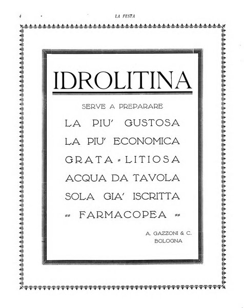 La festa rivista settimanale illustrata della famiglia italiana