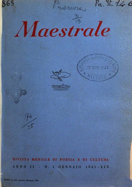 Maestrale rivista mensile di poesia e di cultura