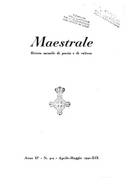 Maestrale rivista mensile di poesia e di cultura