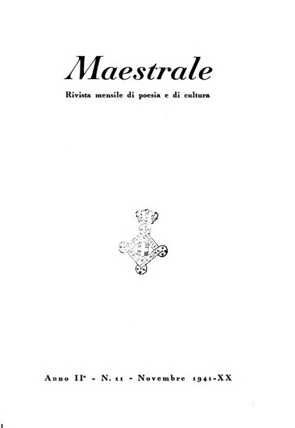 Maestrale rivista mensile di poesia e di cultura