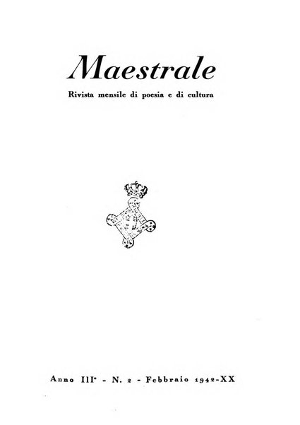 Maestrale rivista mensile di poesia e di cultura