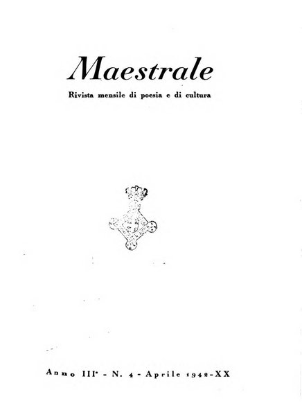 Maestrale rivista mensile di poesia e di cultura