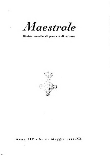 Maestrale rivista mensile di poesia e di cultura