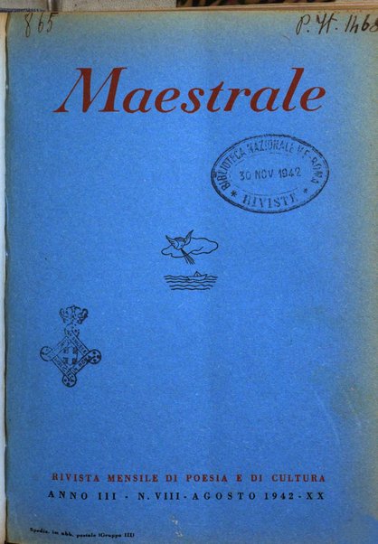 Maestrale rivista mensile di poesia e di cultura