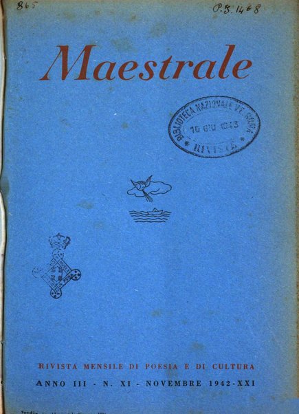 Maestrale rivista mensile di poesia e di cultura