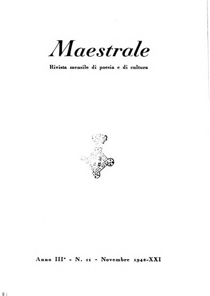 Maestrale rivista mensile di poesia e di cultura