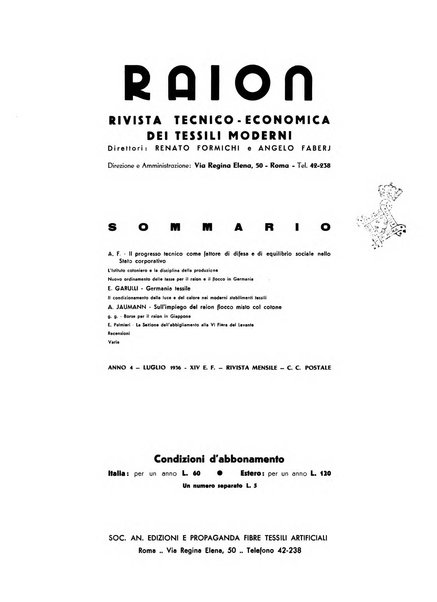 Raion rivista tecnico economica dei tessili moderni