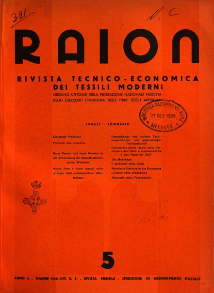 Raion rivista tecnico economica dei tessili moderni