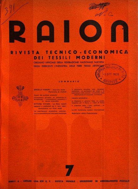 Raion rivista tecnico economica dei tessili moderni