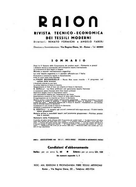 Raion rivista tecnico economica dei tessili moderni