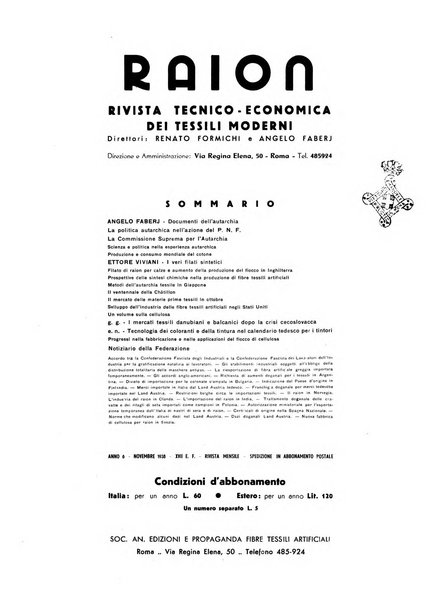 Raion rivista tecnico economica dei tessili moderni