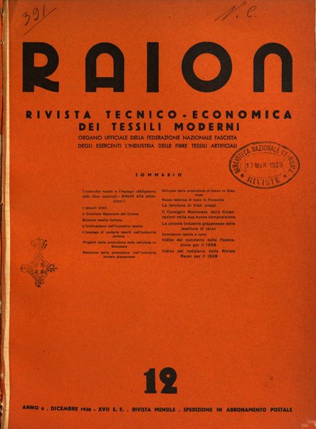 Raion rivista tecnico economica dei tessili moderni