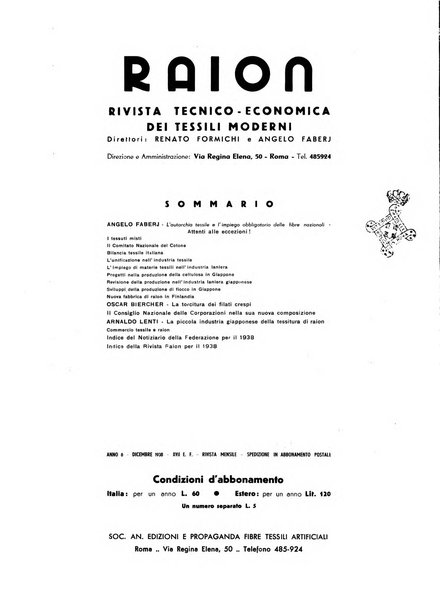 Raion rivista tecnico economica dei tessili moderni