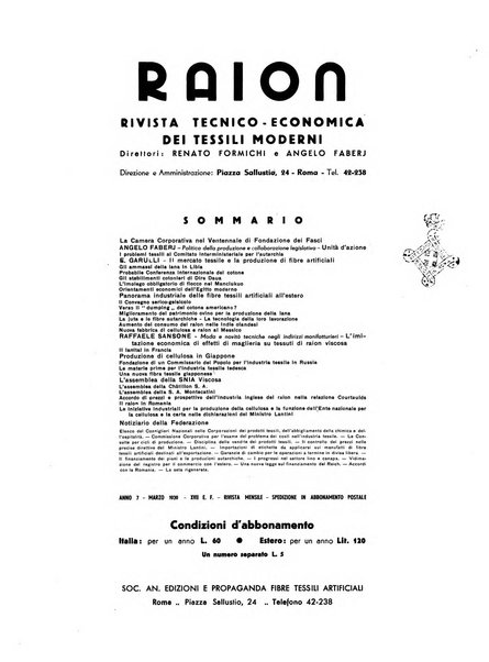 Raion rivista tecnico economica dei tessili moderni