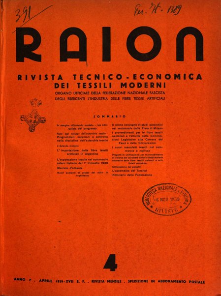 Raion rivista tecnico economica dei tessili moderni