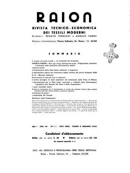 Raion rivista tecnico economica dei tessili moderni