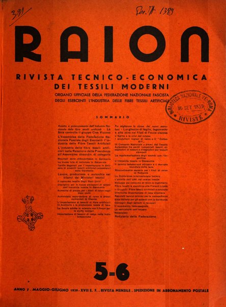 Raion rivista tecnico economica dei tessili moderni