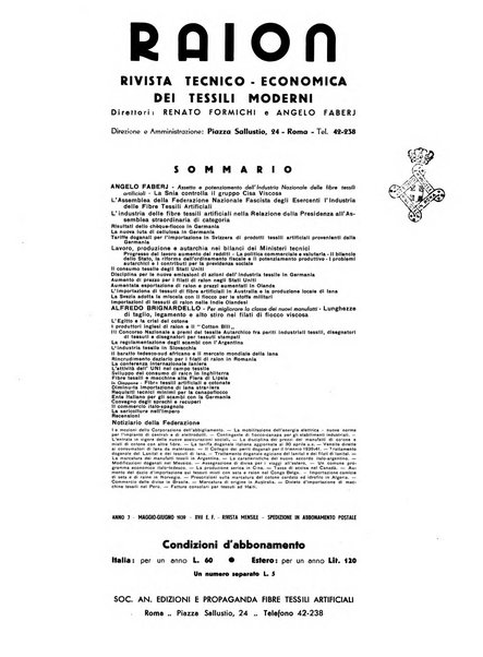 Raion rivista tecnico economica dei tessili moderni