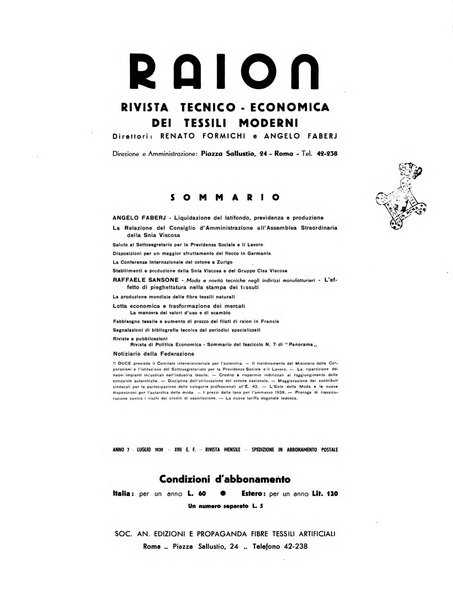 Raion rivista tecnico economica dei tessili moderni