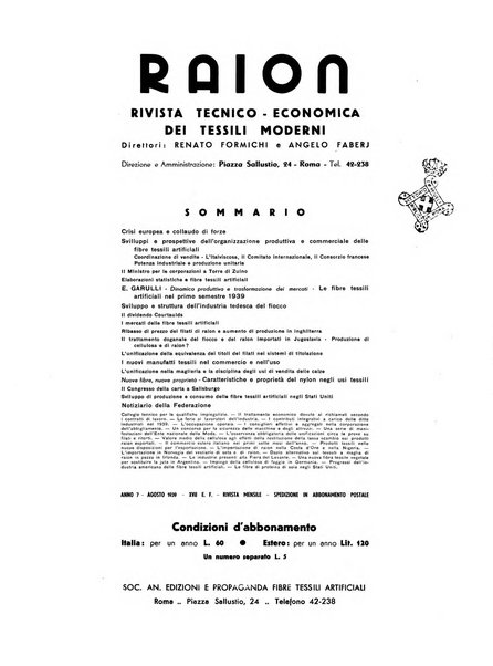 Raion rivista tecnico economica dei tessili moderni