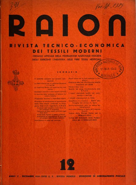 Raion rivista tecnico economica dei tessili moderni