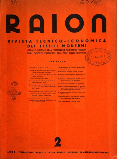 Raion rivista tecnico economica dei tessili moderni