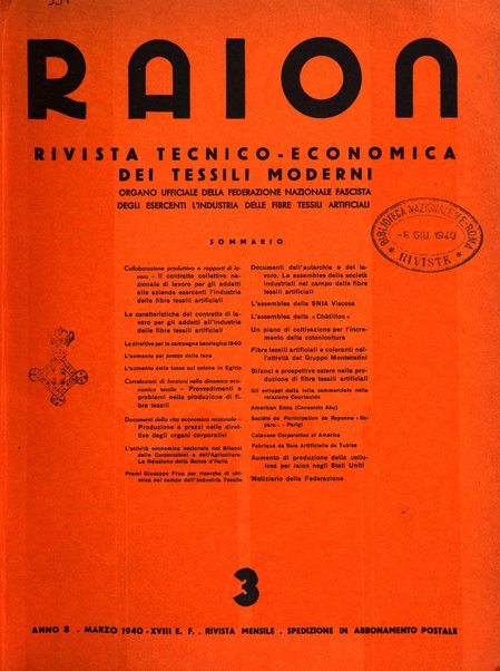 Raion rivista tecnico economica dei tessili moderni