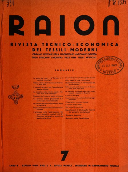 Raion rivista tecnico economica dei tessili moderni