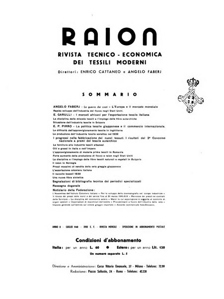 Raion rivista tecnico economica dei tessili moderni