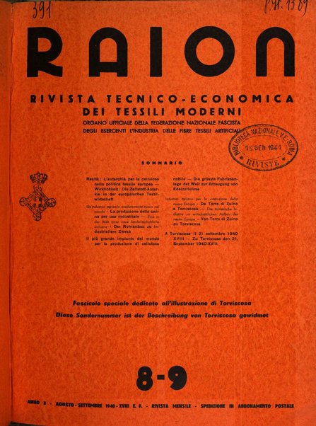 Raion rivista tecnico economica dei tessili moderni