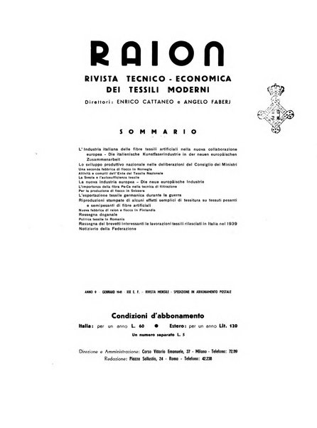 Raion rivista tecnico economica dei tessili moderni