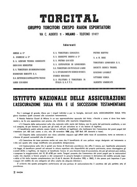 Raion rivista tecnico economica dei tessili moderni