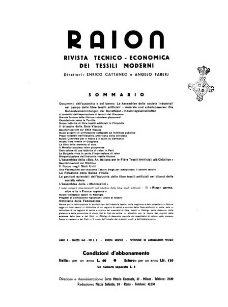 Raion rivista tecnico economica dei tessili moderni