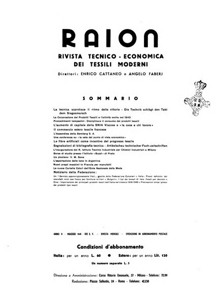 Raion rivista tecnico economica dei tessili moderni