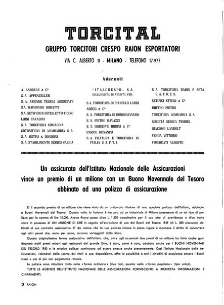 Raion rivista tecnico economica dei tessili moderni