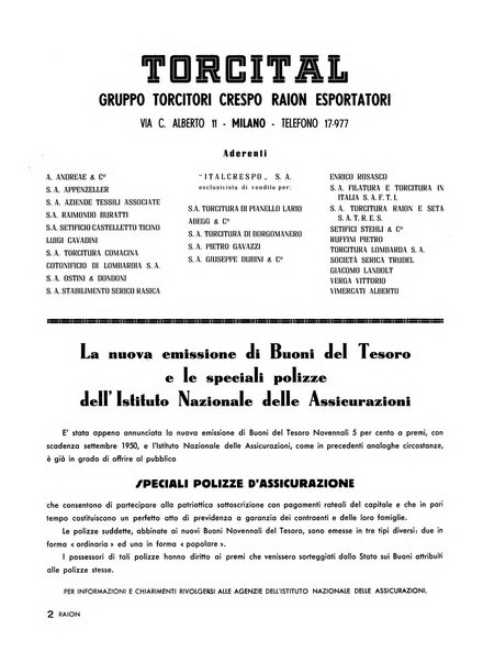 Raion rivista tecnico economica dei tessili moderni