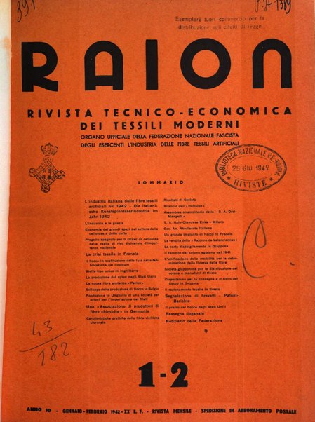 Raion rivista tecnico economica dei tessili moderni