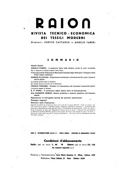 Raion rivista tecnico economica dei tessili moderni