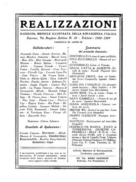 Realizzazioni rivista mensile illustrata della Rinascenza italica